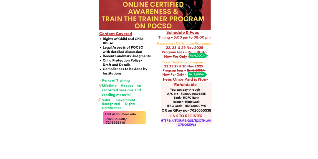 Online Certified Training on POCSO